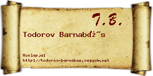 Todorov Barnabás névjegykártya